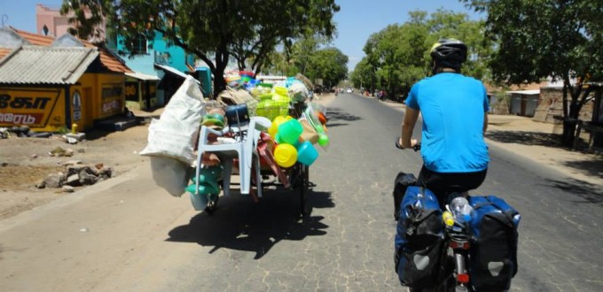 Inde à vélo circulation