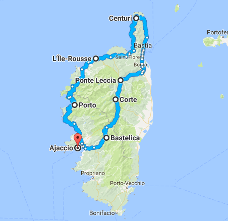 Itinéraire tour de Corse à vélo