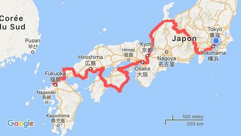 Itinéraire voyage vélo Japon