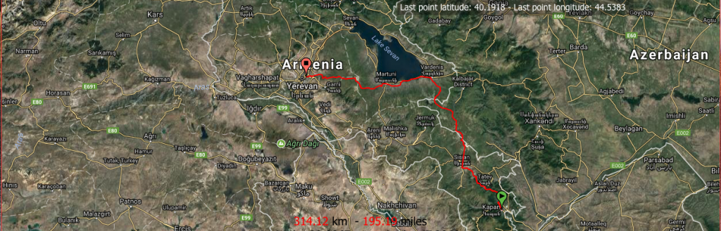 Itinéraire vélo Arménie