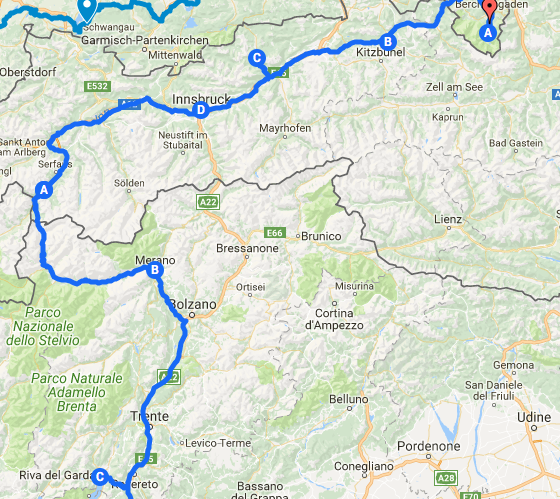 Itinéraire à vélo en Italie sur la Via Claudia