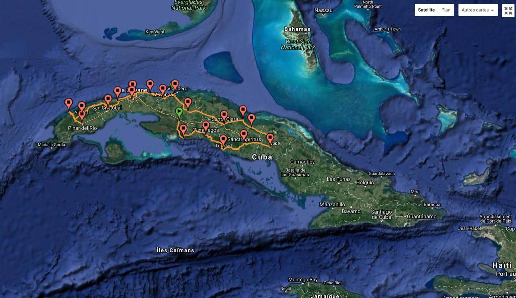 Itinéraire voyage vélo Cuba cyclotourisme