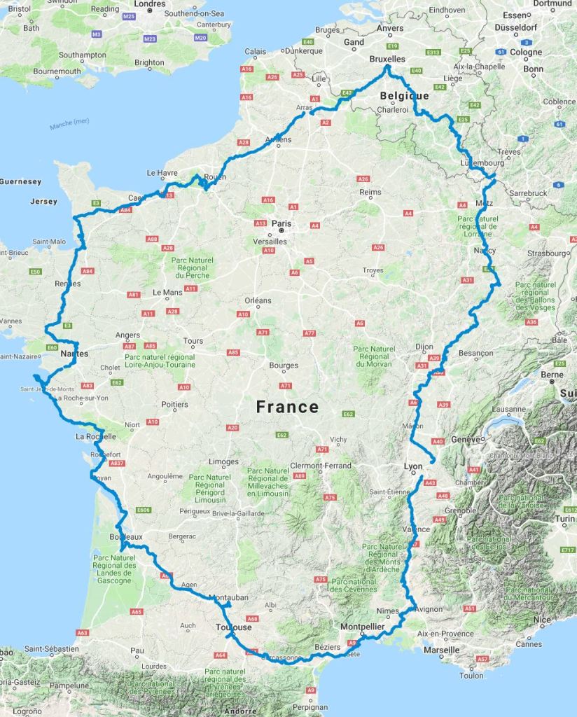 Itinéraire tour de France tandem