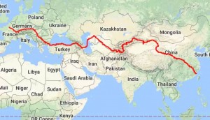 itinéraire route de la soie vélo