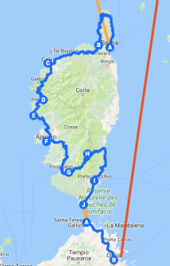 Itinéraire à vélo en Corse