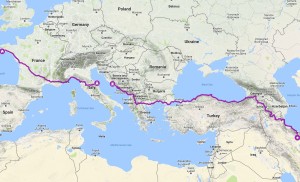 Parcours vélo Europe Asie